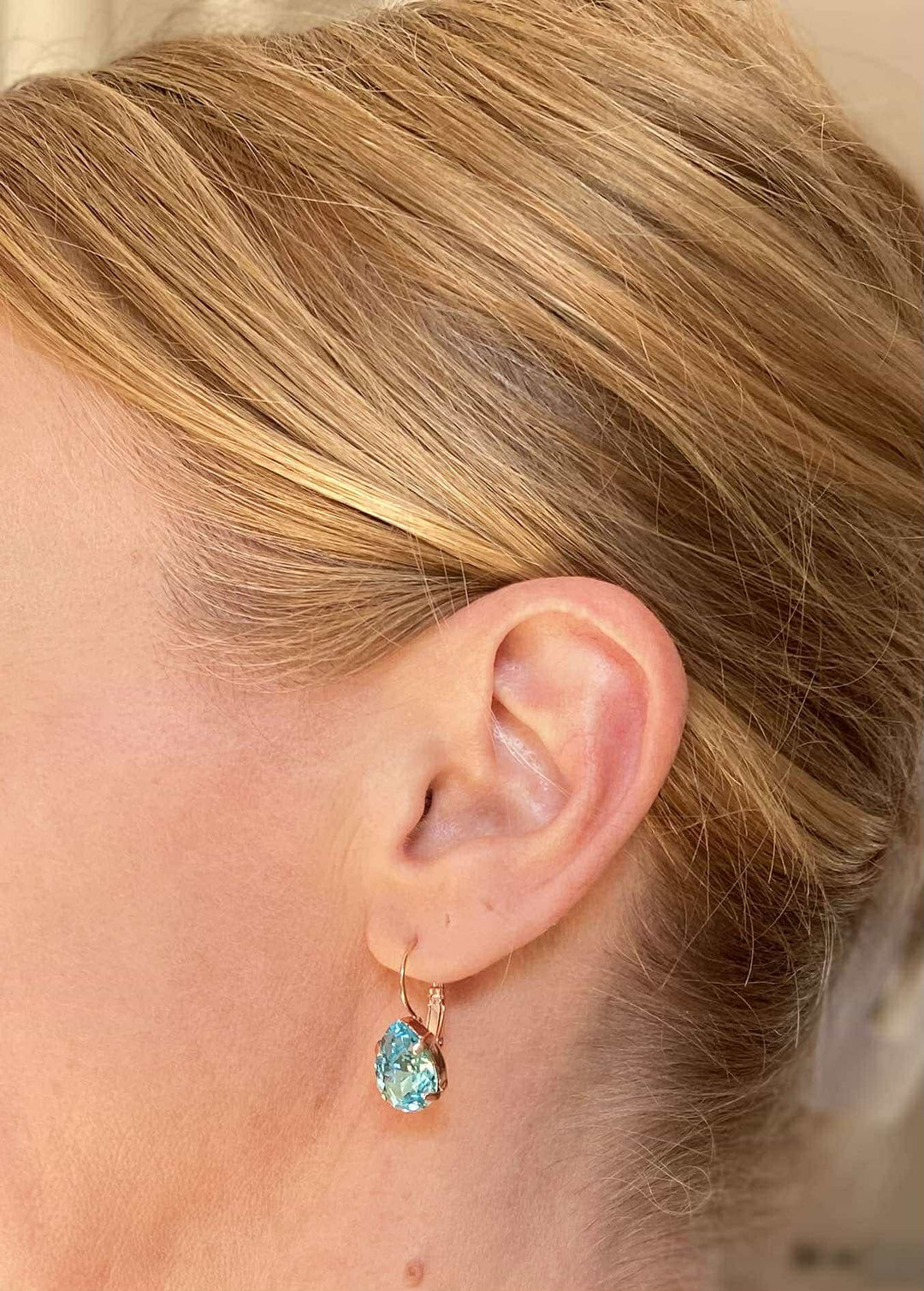 Adele Aqua Blue Crystal Earrings