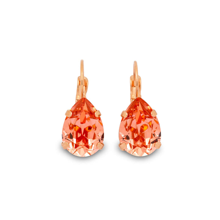 Adele Rose Peach Teardrop Crystal Earrings