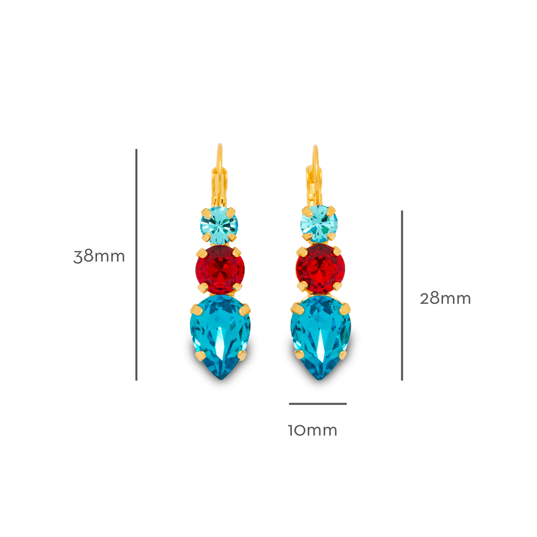 Chanelle Earrings Dark Aquamarine