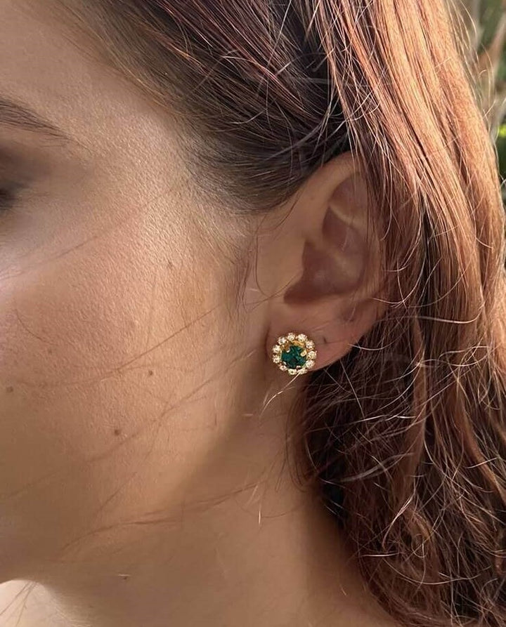 Esme Emerald Stud Earrings