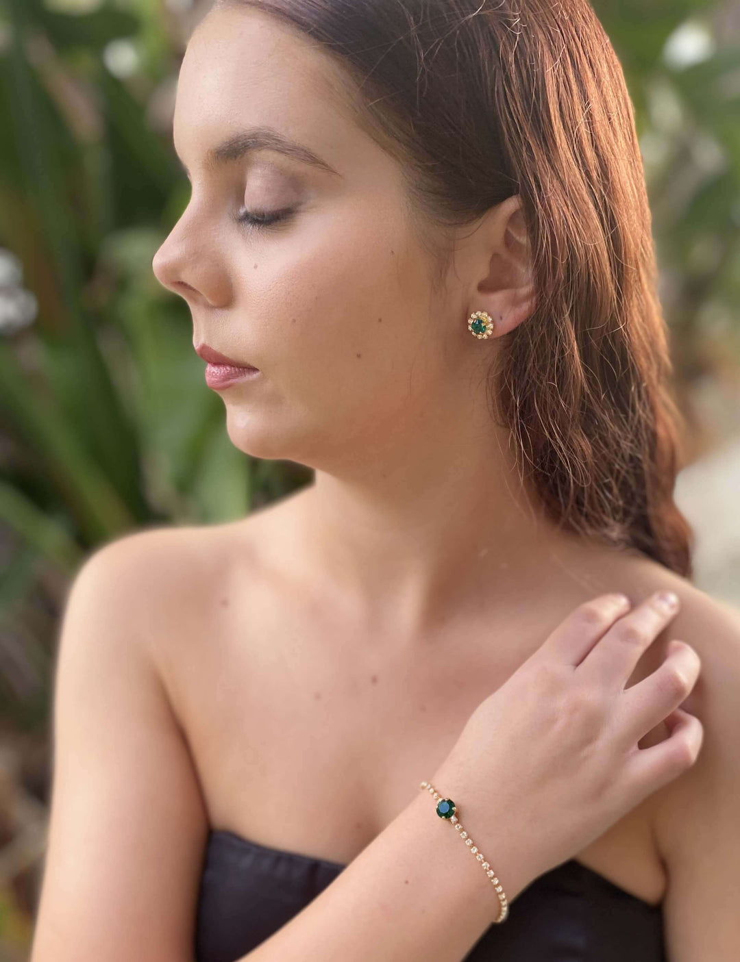 Esme Emerald Stud Earrings