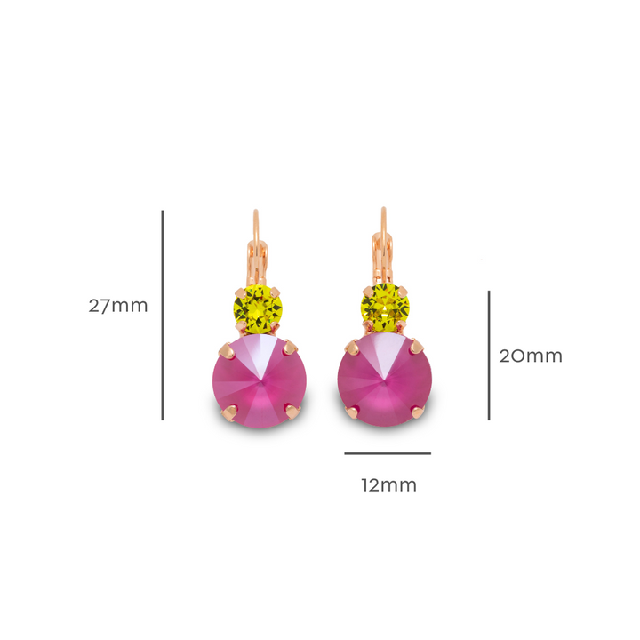 Gisele Peony Pink and Green Earrings