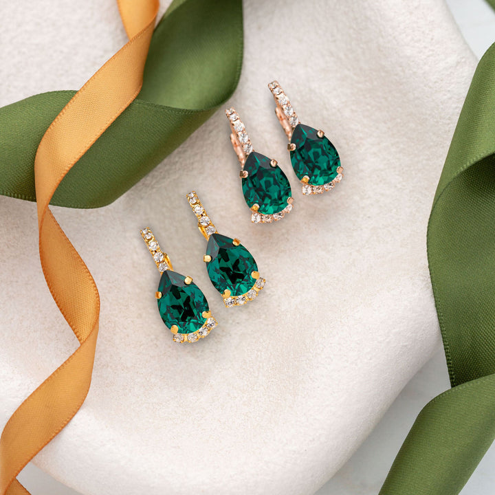 Vivienne Emerald Crystal Earrings