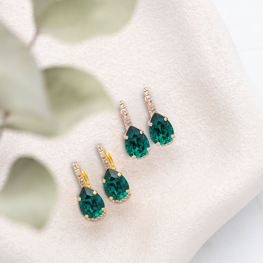 Vivienne Emerald Crystal Earrings