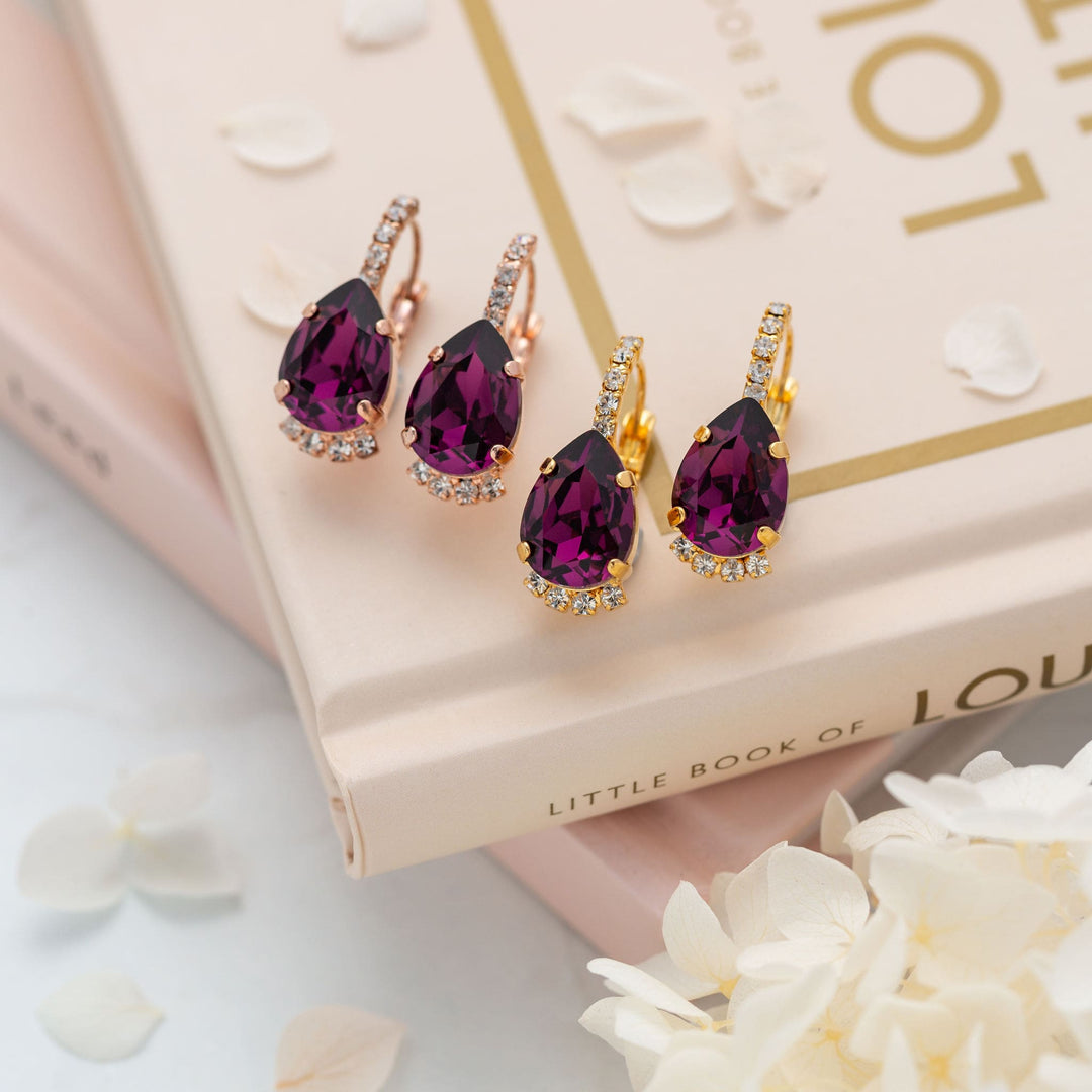 Vivienne Amethyst Crystal Earrings