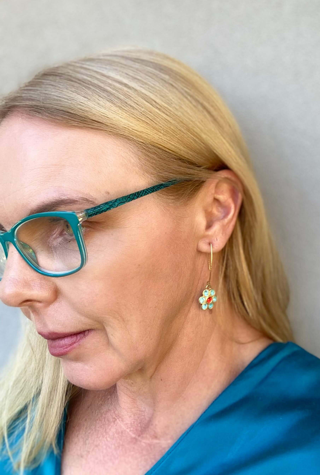 Coralie Earrings Aqua